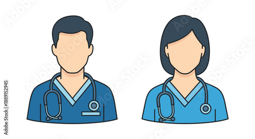 Doctor and Nurse Icons – Medical Staff Avatars for Healthcare, Hospital & Clinic Design