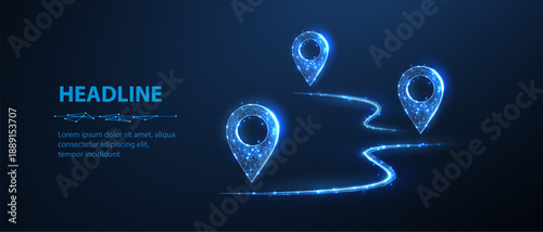 Abstract vector three pins isolated. Marker locate pin, tourist joutney, transportation delivery, map location, transport logistic, tourism navigate concept. Gps point navigation, geo pinpoint symbol
