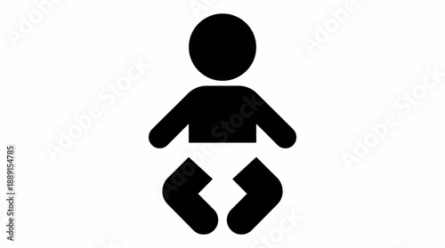 Doctor & Baby Icon Set – Black Line and Silhouette Vectors Representing Healthcare and Pediatrics for Clinical, Informational, and Educational Use