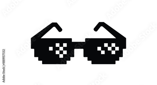 Pixelated sunglasses a stylized graphic with a playful retro aesthetic