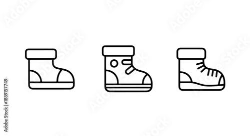 Footwear Icons: Different Styles of Boots for Winter Weather