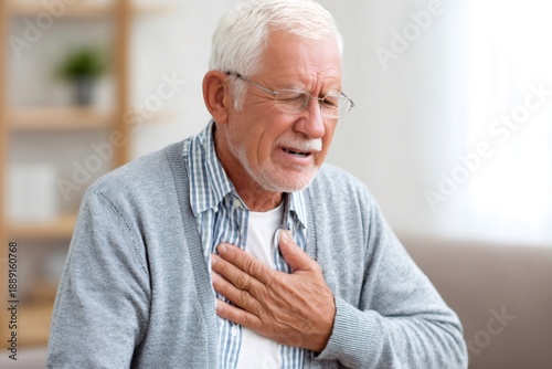 Wallpaper Mural Senior man feeling chest pain holding heart Torontodigital.ca