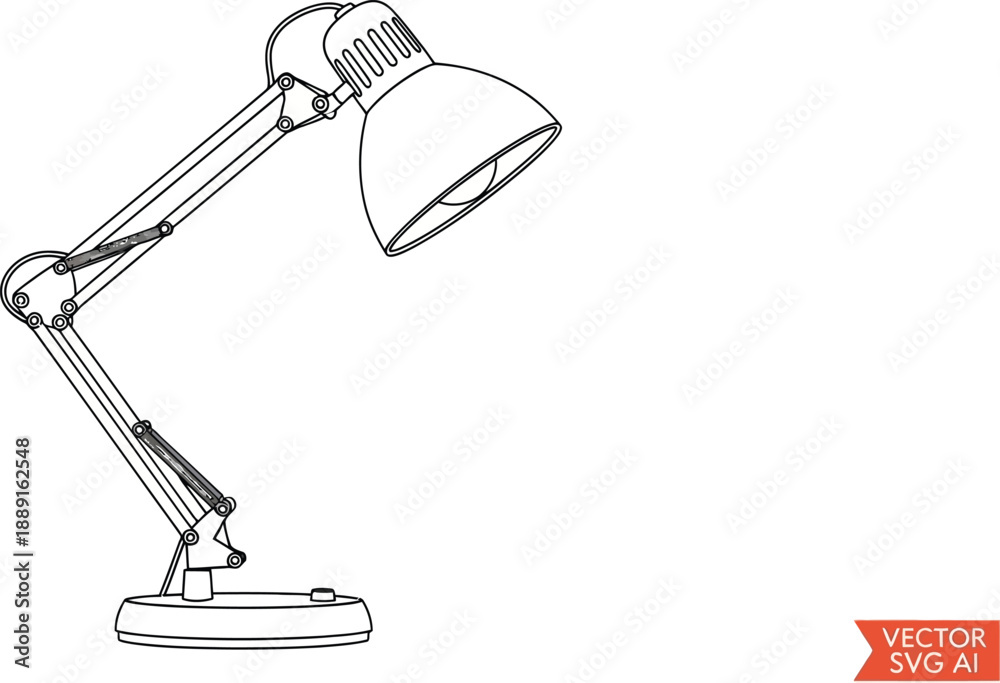 Obraz premium Black desk lamp vector illustration