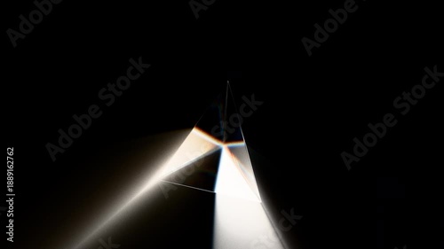 Looped dynamic animation of a 3d figure made of liquid glass material. Animation with rays of light refraction with the effect of gradient color transition. Animation of a glass figure with the effect