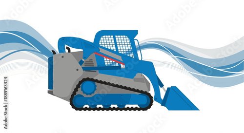 Advanced Compact Track Loader With Dynamic Abstract Waves