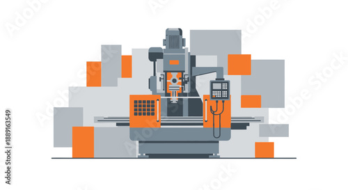Advanced Milling Machine Design Modern Industrial Equipment Graphics