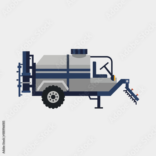 Agricultural Sprayer Machine For Farming Industry Vector Graphic