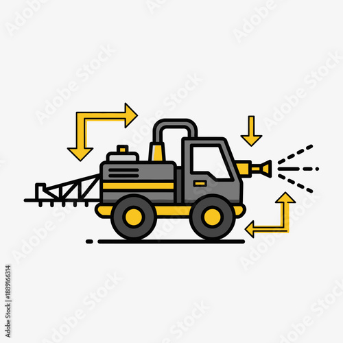 Agricultural Sprayer Truck Icon For Farm Industry Applications