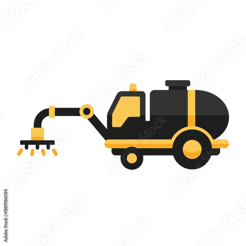 Agricultural Sprayer Vehicle Machinery Farming Equipment Illustration