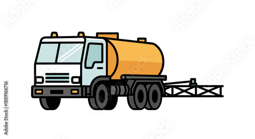 Agricultural Water Tanker Truck Icon For Farming Industry
