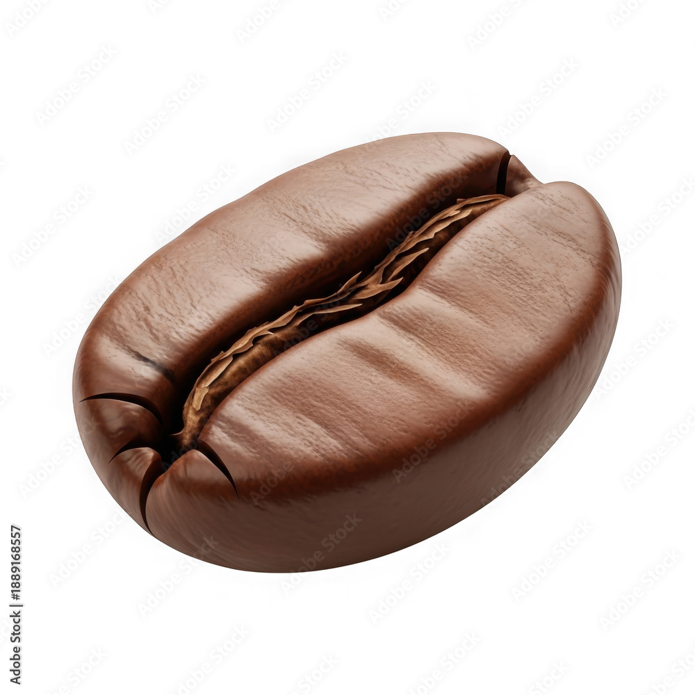 Obraz premium Single coffee bean isolated on transparent background