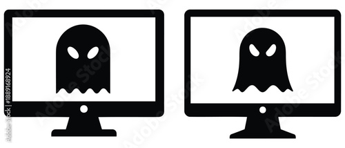 Rootkit Vector Icon Black Solid – Flat Cybersecurity Malware Symbol Isolated on White Background