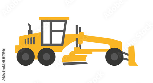 Bold Yellow Grader Vehicle With Clean Lines And Modern Design