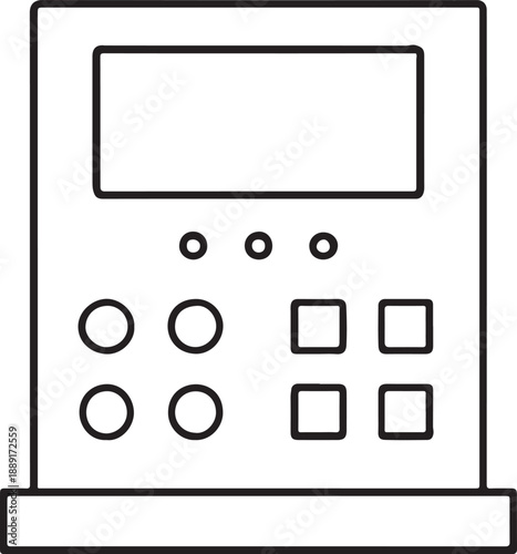 Simple control panel interface with buttons and screen
