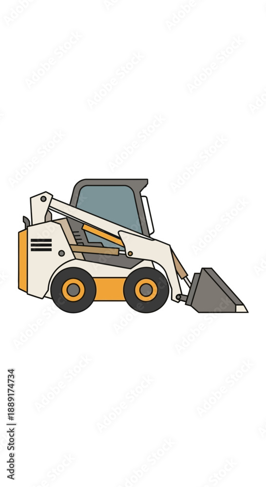 Naklejka premium Compact Construction Vehicle Delivering Efficient Earth Moving Solutions