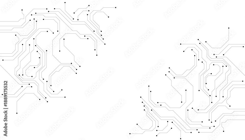 Naklejka premium Abstract technology circuit diagram on white background.High tech circuit board connection system.Vector abstract technology on white background.