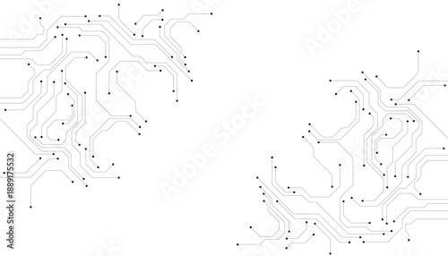Abstract technology circuit diagram on white background.High tech circuit board connection system.Vector abstract technology on white background.