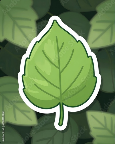 Vibrant Green Leaf Surrounded by Lush Foliage in a Tranquil Natural Setting