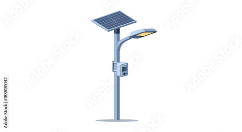 Modern Solar Powered Street Light with Adjustable Arm.