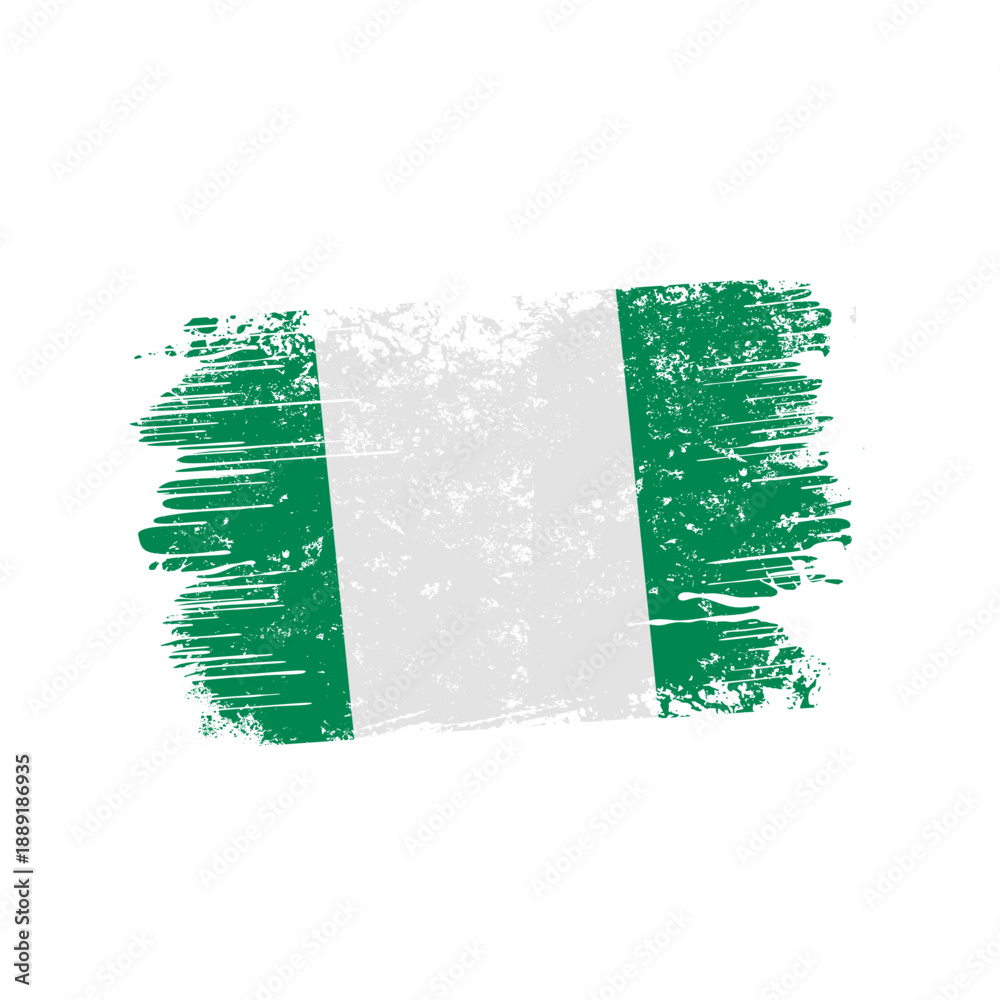 Ταπετσαρία Nigeria flag with grunge effect - vector illustration