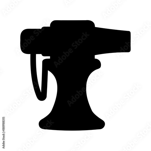 Silhouette of an industrial paint spray gun with an isolated background