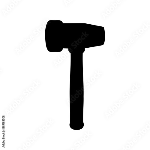 Silhouette of a mallet tool used for hammering or pounding gently
