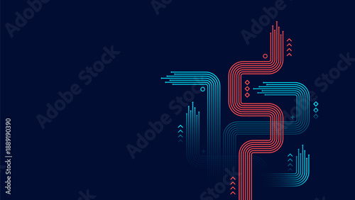 Abstract arrow direction. Technology background