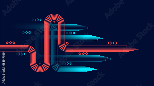 Abstract arrow direction. Technology background