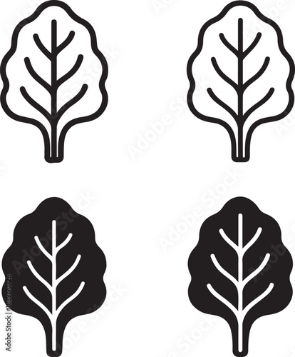 Isolated swiss chard icon, swiss chard leaf silhouette, swiss chard leafy vegetable, fresh organic green food, healthy cooking ingredient, kitchen produce design, natural vegetable vector