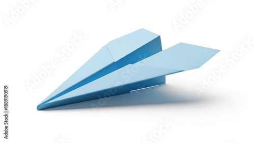 Free Download Blue paper airplane in flight - GFXLoad