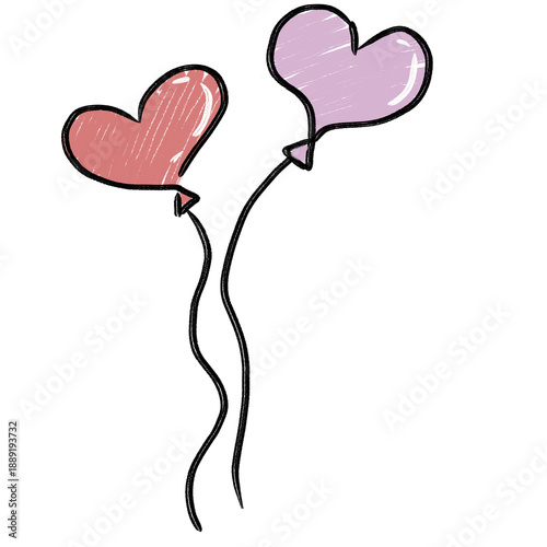 heart balloon, valentine's day icon