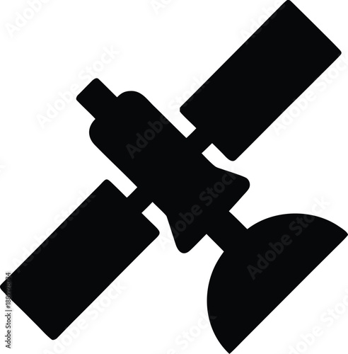 space station module silhouette vector illustration on transparent background