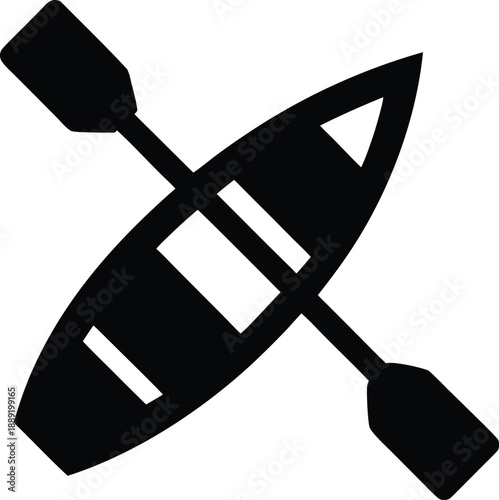 rowboat silhouette vector illustration on transparent background