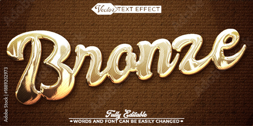   Bronze Metal Material Vector Fully Editable Smart Object Text Effect