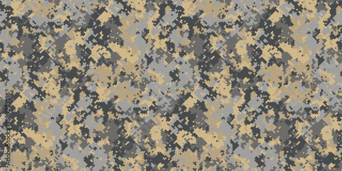 Abstract digital camouflage pattern.  Versatile background texture ideal for military, tactical, hunting, or fashion designs.