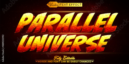   Parallel Universe SciFi Dimension Vector Fully Editable Smart Object Text Effect