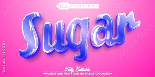   Sugar Sweet Dessert Vector Fully Editable Smart Object Text Effect