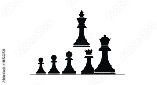 Strategic chess pieces on a plain background