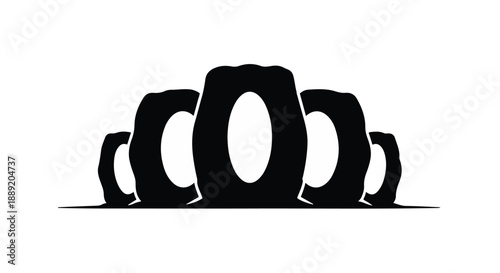 Minimalist camera lens silhouette on white background