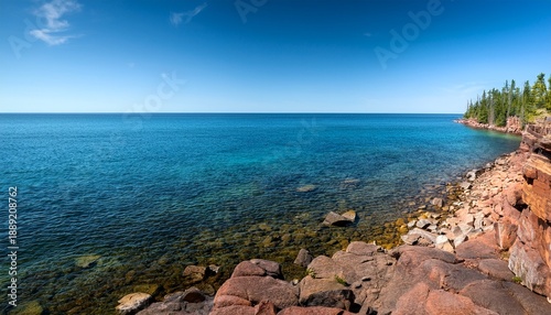 Lake Superior Horizon Rugged Shore Of Lake Superior In Michigan S Higher Peninsula