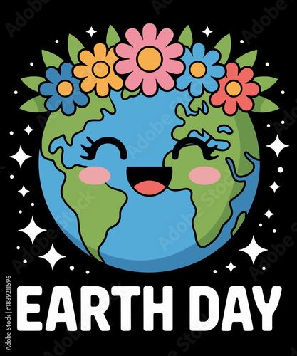 Earth Day 2026 Floral Funny Earth