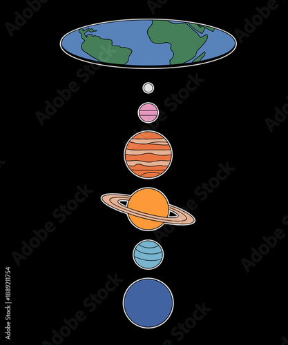 Flat Earth and Planets Funny Conspiracy Theory Earthers