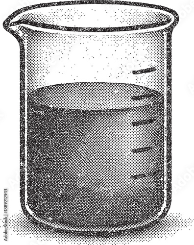 Halftone Laboratory Beaker Illustration – Vintage Chemistry Glassware