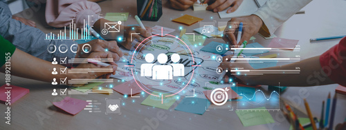 Schilderij op canvas A dashboard for customer relationship management (CRM)