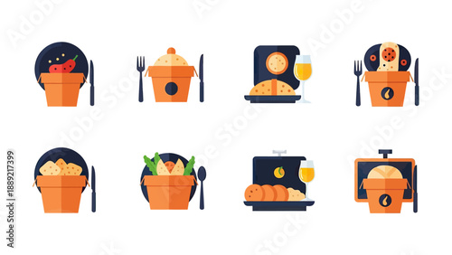 Harvest Festival Food and Autumn Icons Collection