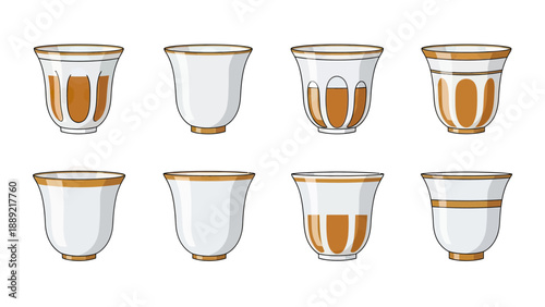 Collection of Elegant Arabic Coffee Cups