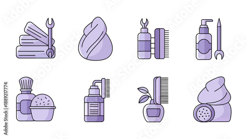 Grooming and Shaving Tools Set Vector Illustration