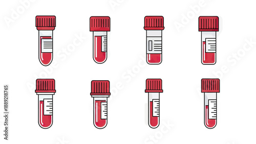 Blood Sample Test Tubes Collection Vector Illustration