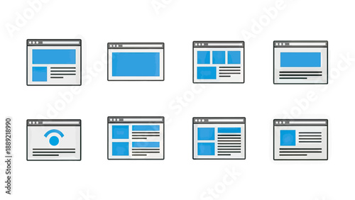 Collection of Web Page Layout Icons