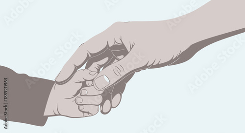 Two hands clasped together in a handshake gesture.